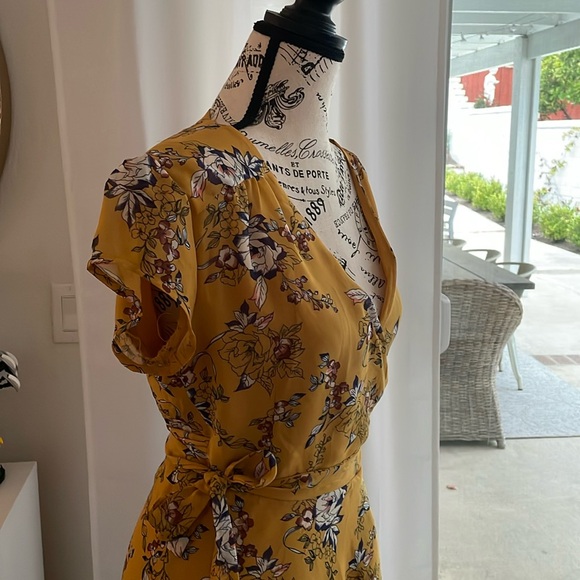 Mustard Maxi Wrap Dress - Picture 4 of 14